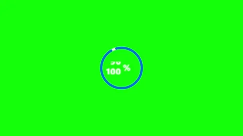 Circular loading progress bar animation with percentage counter on green sc.. Stock-Footage 344862866