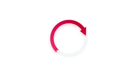 Circular Loading Progress Bar Animation with a Red Rotating Arrow on a Clea.. Video stock 347067460