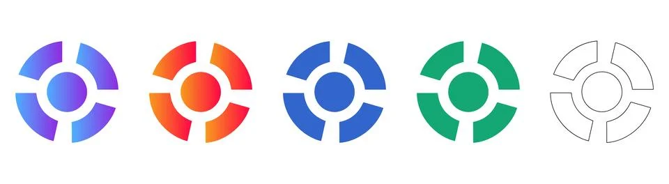 Circular Loading Progress Icons Stock Illustration