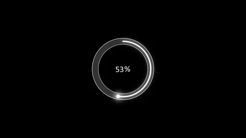Circular loading progress indicator showing percentage indicator animation 스톡 동영상 337881592