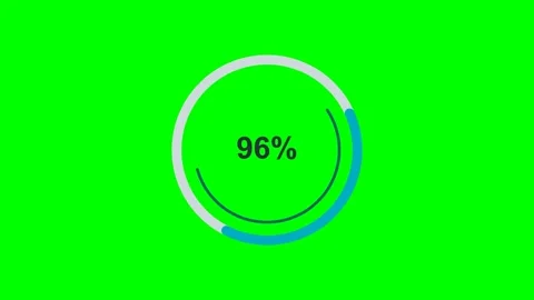 Circular Loading Progress Ring With Percentage on Green Screen Stock Footage 341233189