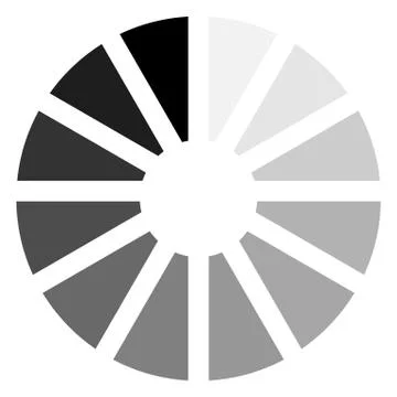 Circular loading sign, isolated on white background, illustration. Illustrazione stock