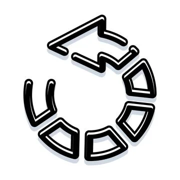 Circular loading spinner icon indicating progress process Illustrazione stock