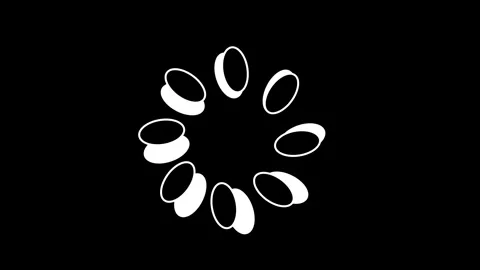 Circular Loading Spinner Rotating Ovals on Black Stock Footage 335576596
