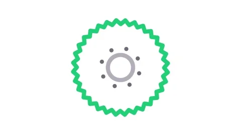 A circular logo, characterized by its bold and minimalist design elements. Stock Footage 334778258