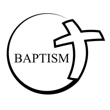 Circular logo christ in baptism Stock Illustration