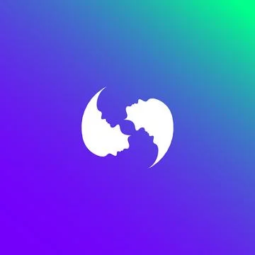 Circular logo design with multiple human faces. Vector Illustrazione stock