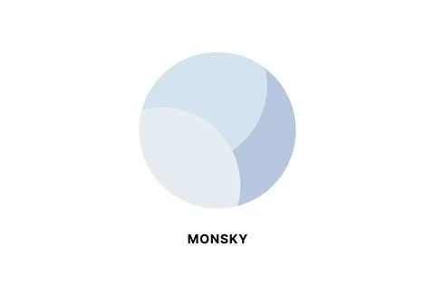 Circular logo design resembling a moon above clouds with three-color gradient Stock Illustration