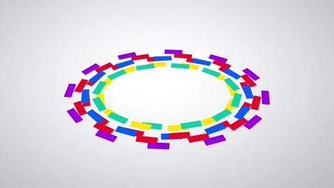 Circular Loop of Colorful Blocks Stock Footage 335637573