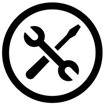 Circular maintenance icon with screwdriver and wrenc Stock-Illustration