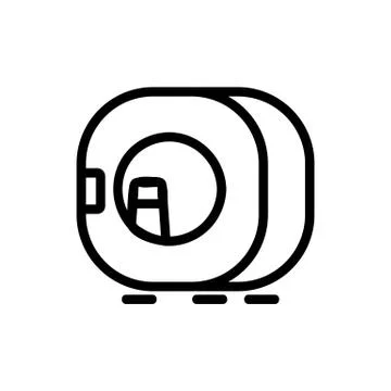 Circular make-up refrigerator with window icon vector outline illustration Stock Illustration