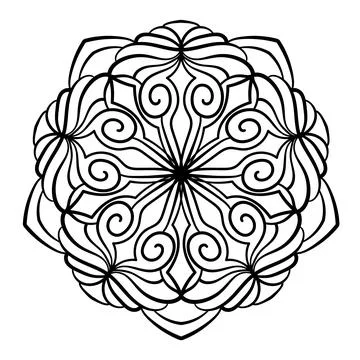 Circular mandala pattern. Decorative doodle ornament. Vector illustration. Co Stock Illustration