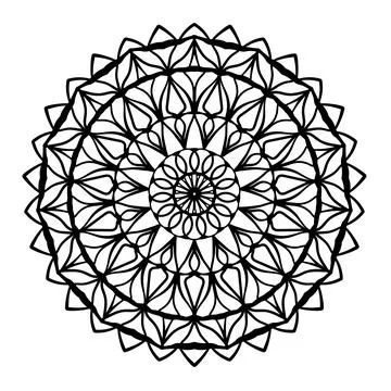 Circular mandala pattern. Decorative doodle ornament. Vector illustration. Co Stock Illustration