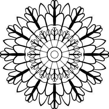 Circular mandala pattern. Decorative doodle ornament. Vector illustration. Co 스톡 일러스트