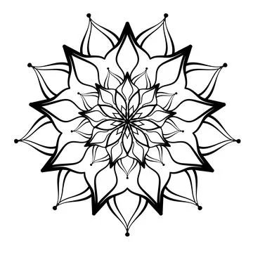 Circular mandala pattern. Decorative doodle ornament. Vector illustration. Co Stock Illustration