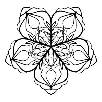 Circular mandala pattern. Decorative doodle ornament. Vector illustration. Co Stock Illustration