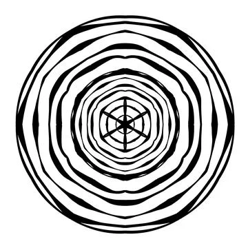 Circular mandala pattern. Decorative doodle ornament. Vector illustration. Co Illustrazione stock