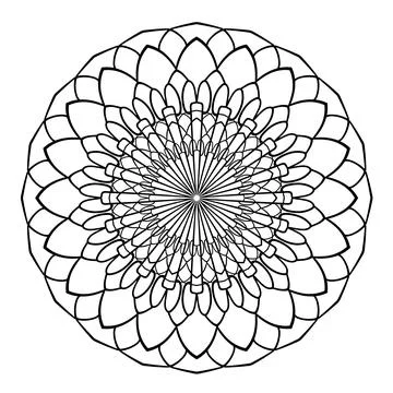 Circular mandala pattern. Decorative doodle ornament. Vector illustration. Co Stock Illustration