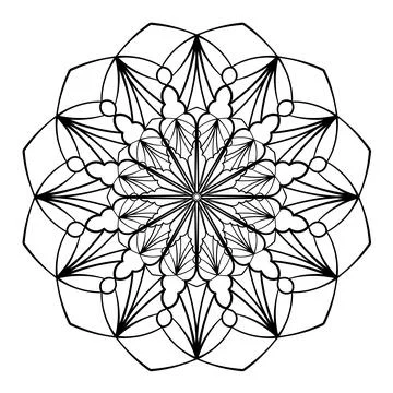 Circular mandala pattern. Decorative doodle ornament in ethnic style. Stock Illustration