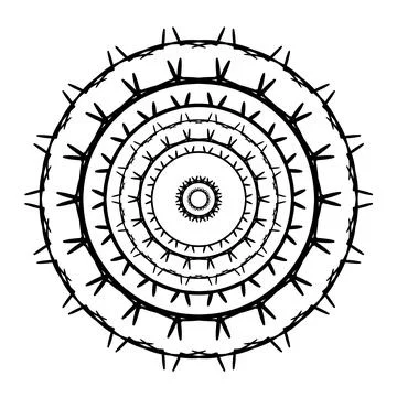Circular mandala pattern. Decorative doodle ornament in ethnic style. Illustrazione stock