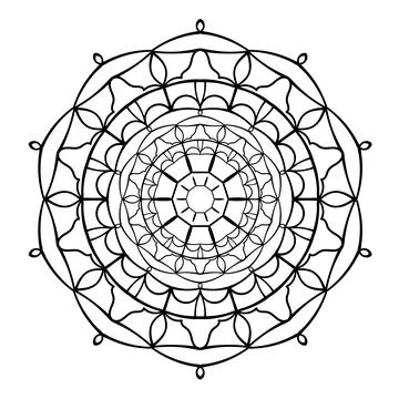 Circular mandala pattern. Decorative doodle ornament in ethnic style. Stock Illustration