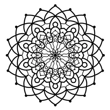 Circular mandala pattern for stickers, henna, tattoo, decoration, web. Decora Stock Illustration