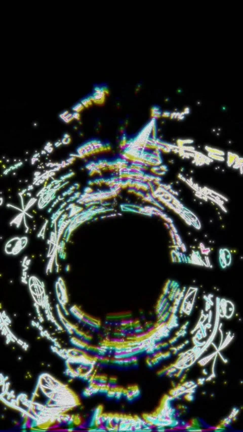 Circular math spiral visualiser, math overlay background Stock Footage 335455618
