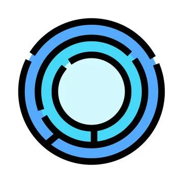 Circular maze blue labyrinth problem solving concept Illustrazione stock