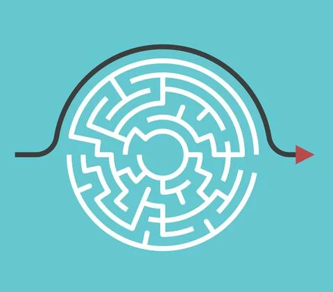 Circular maze, bypass route Stock Illustration