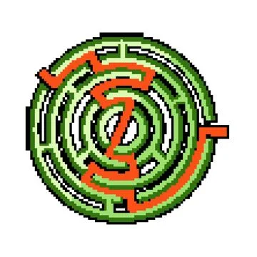 Circular maze game solving path finding way イラスト素材