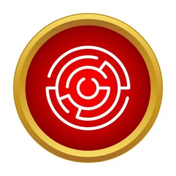 Circular maze icon for problem solving concept Stockillustratie