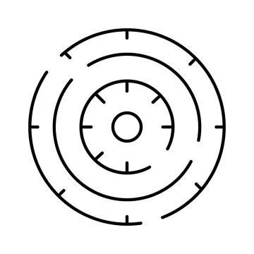 Circular maze icon symbolizing complex problem solving strategy Illustrazione stock