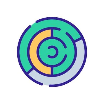 Circular maze icon vector outline illustration Illustrazione stock