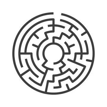 Circular maze isolated Illustrazione stock