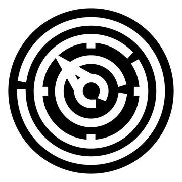Circular maze labyrinth with arrow pointing to center イラスト素材