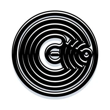 Circular maze puzzle finding solution path concept Stockillustratie