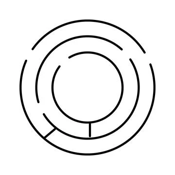 Circular maze requiring navigation and problem solving 库存插图