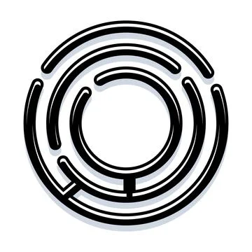 Circular maze structure creating complex challenge concept Stock Illustration