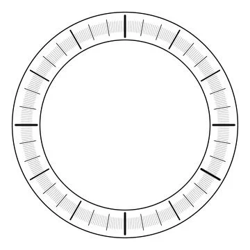 Circular measurement dial scale with precision tick marks calibration Illustration