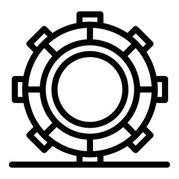 Circular mechanical gear rotating on an axis Stock Illustration