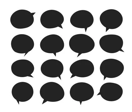 Circular message speech, chat bubble icon collection vector illustration Stock Illustration