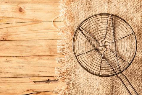 Circular metal grid for baking Stock Photos