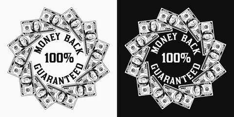 Circular money frame with 100 US dollar bills Illustrazione stock