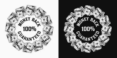 Circular money frame with US dollar bills Illustrazione stock