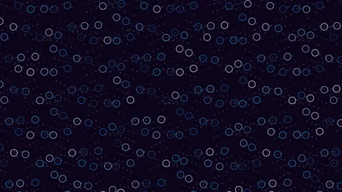Circular monochrome pattern of overlapping circles on a dark background Stock Footage 278066796