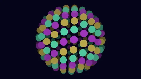Circular mosaic of vibrant dots - abstract pattern of colorful circles 動画素材 315089427