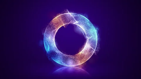 Circular motion of abstract neon particles Stock-Footage 250447122