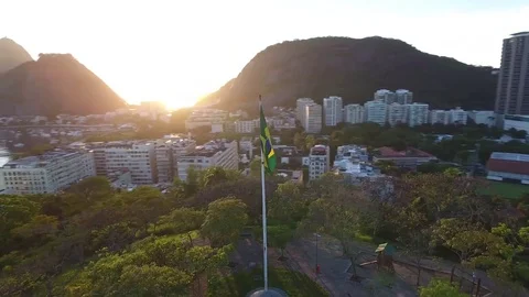 Circular motion around the flag of Brazil. Video stock 81137612