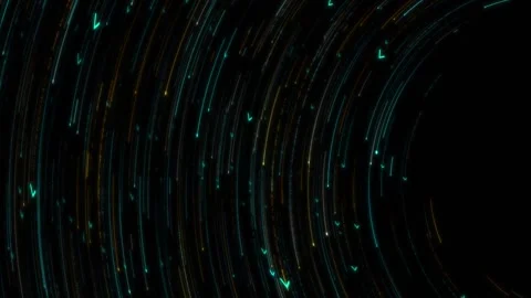 Circular Motion Arrows in Futuristic Data Stream Loop Animation Stock Footage 314197327