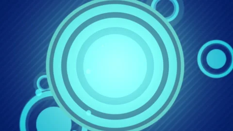 Circular motion blue circle with orbiting circles 스톡 동영상 270370808
